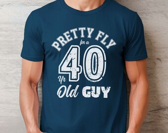 Men's 40th birthday tee, Birthday tee for men, 'Pretty Fly for a 40 yr old guy' tee, 90's music parody tee, Men's Birthday Celebration tee