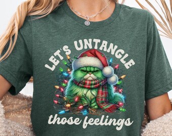 School Psychologist shirt, Feel your feelings, School Counselor Christmas shirt, Christmas Cat Mental Health shirt, School psych shirt, CBT
