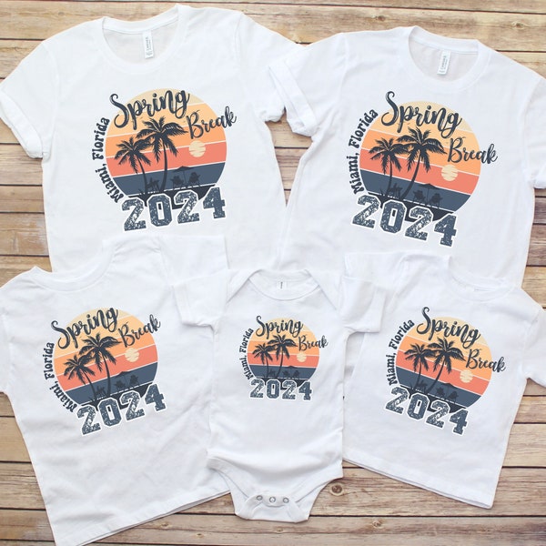 Custom Spring Break Shirts, Personalized family vacation shirts, Spring break 2024 destination tees, Matching family Spring break tees