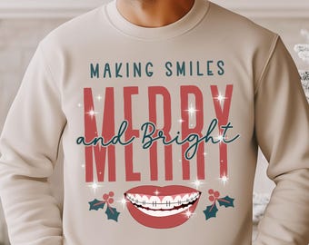 Dentist Sweatshirt, Christmas Dental Office shirt, teeth sweatshirt, dentist gift, Dental Assistant gift, Dental Hygienist, Orthodontist