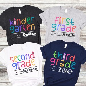 Kids Back to school shirt, Custom school shirt, Boys 2nd grade shirt, Kindergarten shirt, Personalized 1st grade tee, First day of school