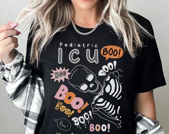 Halloween Pediatric nurse shirt, PICU nurse tee, Halloween ICU nurse tee, Retro Halloween nurse tee, Peds nurse Halloween shirt, Fall Nurse