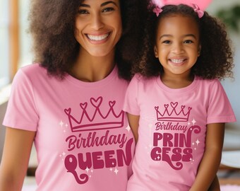 Mom and Me Princess Birthday tee, Mother daughter matching birthday shirts, Birthday Princess shirt, Birthday Queen, Pink princess birthday
