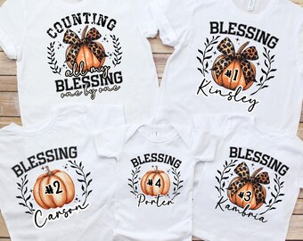 Custom Grandma and Grandkid matching shirts, Matching Thanksgiving grandkid shirts, Mommy and me Fall tees, Cute Sibling Thanksgiving shirts