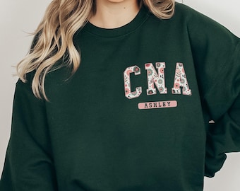 CNA sweatshirt, Certified Nursing assistant sweater, Custom Name CNA shirt, Personalized CNA gifts, Christmas gift for Cna, Nurses Aide gift