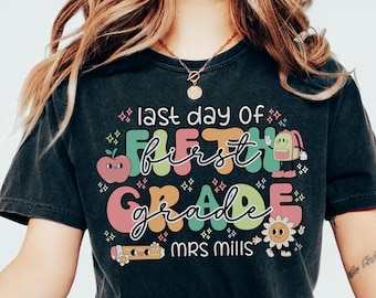 Last Day of school teacher shirt, Personalized teacher end of year shirt, last day of Fifth grade shirt, Schools out summer break shirt