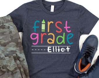 First grade shirt, Back to school shirt, Custom Kid school shirt, Boys 2nd grade shirt, Boys Kindergarten tee, Personalized 1st grade shirt