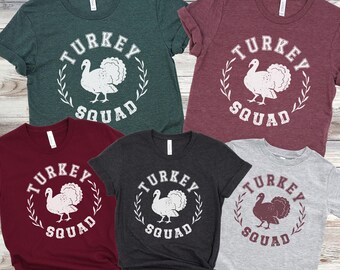 Matching Family Thanksgiving shirt, Custom name Thanksgiving 2024 group shirt, Turkey squad Sibling tee, Thanksgiving matching cousin shirts