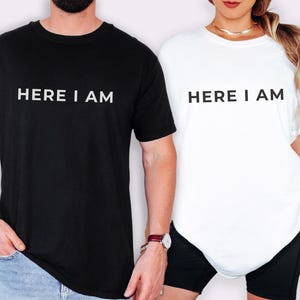 Here I am Bible Verse Charlie Kirk Shirt, Charlie Kirk Memorial tshirt, Here I am shirt, Simple black and white tee, Christian Conservative tshirt, I am Charlie Kirk shirt, Republican shirt, In Memory of Charlie Kirk, Christian faith shirt, Charlie quote shirt, Bible verse tee, Live Like Charlie, Mens Christian tee, Personal Ministry shirt, Stand with Charlies, Conservative Statement tshirt, Charlie Kirk tee, Freedom Fighter, Courage of faith tee, True American Patriot Christian shirt for men