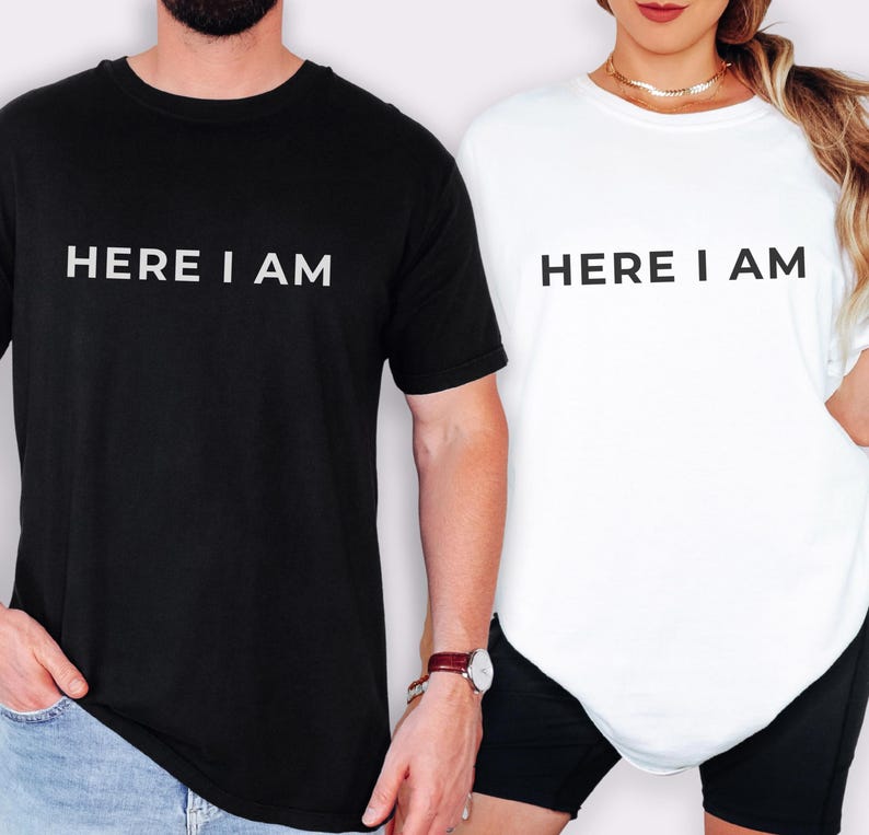 Here I am Bible Verse Charlie Kirk Shirt, Charlie Kirk Memorial tshirt, Here I am shirt, Simple black and white tee, Christian Conservative tshirt, I am Charlie Kirk shirt, Republican shirt, In Memory of Charlie Kirk, Christian faith shirt, Charlie quote shirt, Bible verse tee, Live Like Charlie, Mens Christian tee, Personal Ministry shirt, Stand with Charlies, Conservative Statement tshirt, Charlie Kirk tee, Freedom Fighter, Courage of faith tee, True American Patriot Christian shirt for men