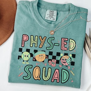 Cute retro PE teacher shirt for Back to school, Elementary school Physical education shirt, Gym teacher team tees, PE teacher group shirts, Phys-Ed squad shirts, Matching team shirts for gym teachers, Gift for PE teacher, Gym teacher gift