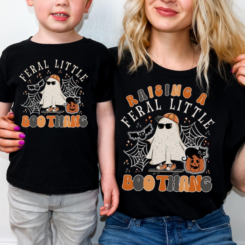 Toddler Boy Halloween shirt, Mom and son matching Halloween shirts, Retro Halloween Mommy and me tshirts, Mother son Halloween shirts, Pumpkin patch shirt, Toddler Halloween shirt, Groovy Ghost Halloween tee, Mommy and me Halloween shirt, Boo thang