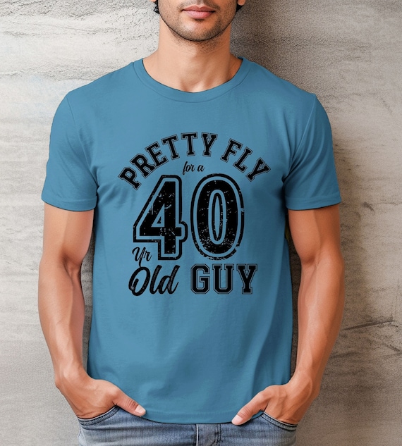 Men's 40th birthday tee, Birthday tee for men, 'Pretty Fly for a 40 yr old guy' tee, 90's music parody tee, Men's Birthday Celebration tee