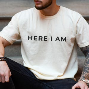Here I am Bible Verse Charlie Kirk Shirt, Charlie Kirk Memorial tshirt, Here I am shirt, Simple black and white tee, Christian Conservative tshirt, I am Charlie Kirk shirt, Republican shirt, In Memory of Charlie Kirk, Christian faith shirt, Charlie quote shirt, Bible verse tee, Live Like Charlie, Mens Christian tee, Personal Ministry shirt, Stand with Charlies, Conservative Statement tshirt, Charlie Kirk tee, Freedom Fighter, Courage of faith tee, True American Patriot Christian shirt for men