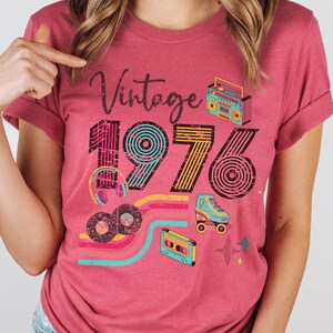 50th birthday shirt for women, Vintage 1976 birthday, Mom 50th birthday gifts, 50th birthday gifts for women, Best Friend 50th birthday gift Raspberry