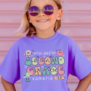 Second grade school shirt, Custom Back to school shirt, Girls Groovy school shirt, First day of 2nd grade shirt for girl, 2nd grade kids tee