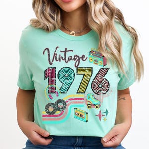 50th birthday shirt for women, Vintage 1976 birthday, Mom 50th birthday gifts, 50th birthday gifts for women, Best Friend 50th birthday gift image 11