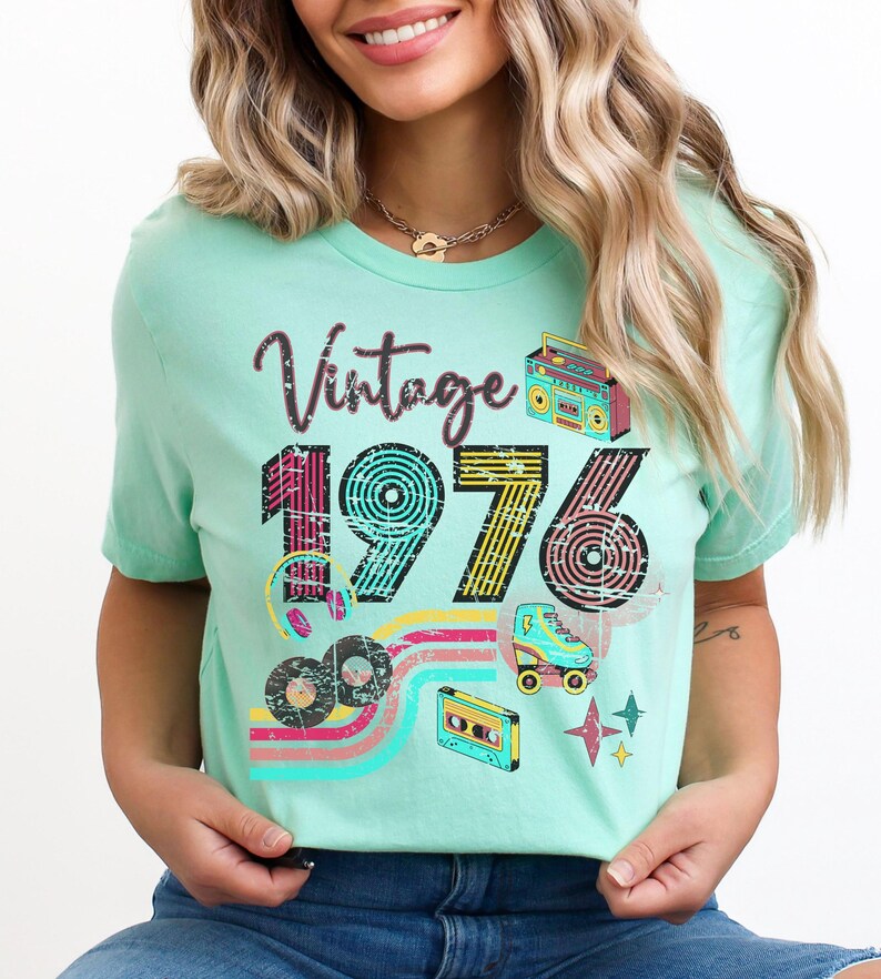 50th birthday shirt for women, Vintage 1976 birthday, Mom 50th birthday gifts, 50th birthday gifts for women, Best Friend 50th birthday gift image 11