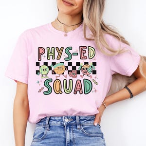 Cute retro PE teacher shirt for Back to school, Elementary school Physical education shirt, Gym teacher team tees, PE teacher group shirts, Phys-Ed squad shirts, Matching team shirts for gym teachers, Gift for PE teacher, Gym teacher gift