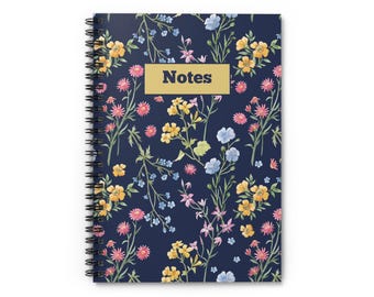 Floral Notes Notebook - Elegant Journal for Writing, Gift for Students, Teachers, Nature Lovers, Back to School, Home Office Essentials