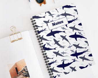 Shark Pattern Spiral Notebook - Perfect for School, Journaling, or Gifts, Notes, Ocean Lover, Underwater, Creative Writing