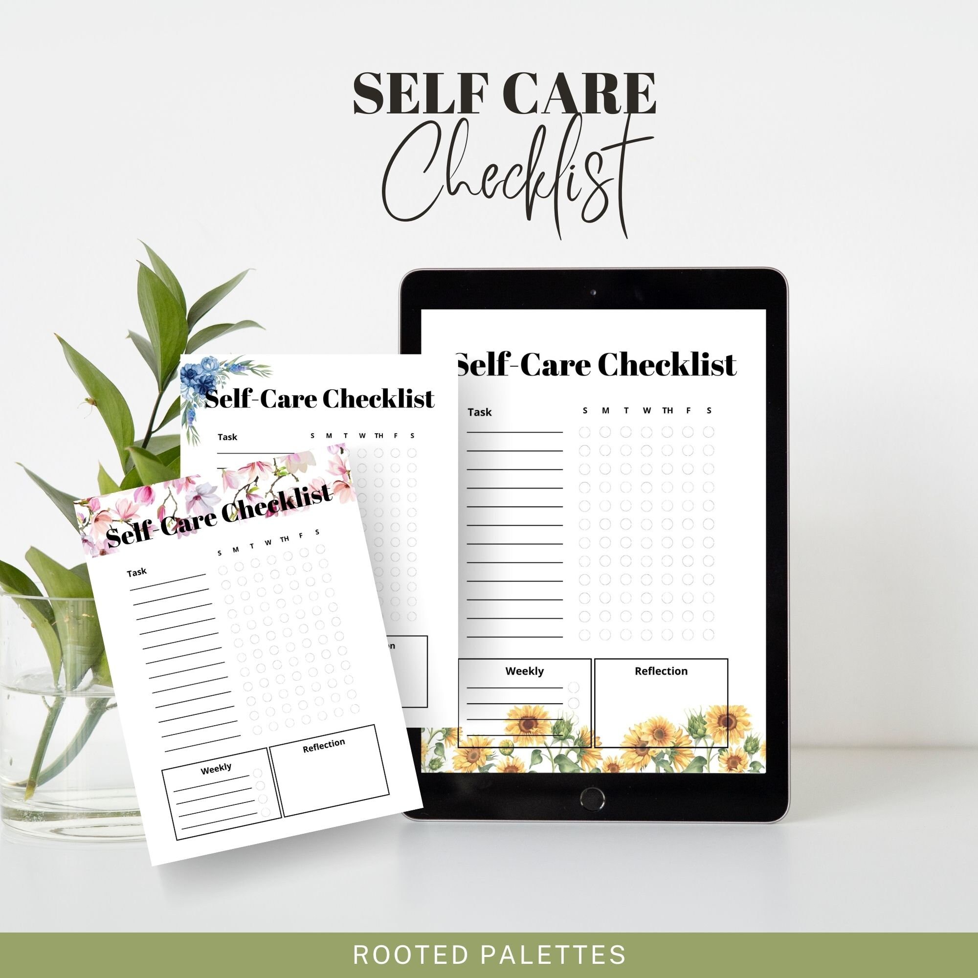 Self Care Checklist, Self Care Planner, Self Care Journal, Self Care Tracker, Mindfulness Mental Health, Printable Wellness Planner