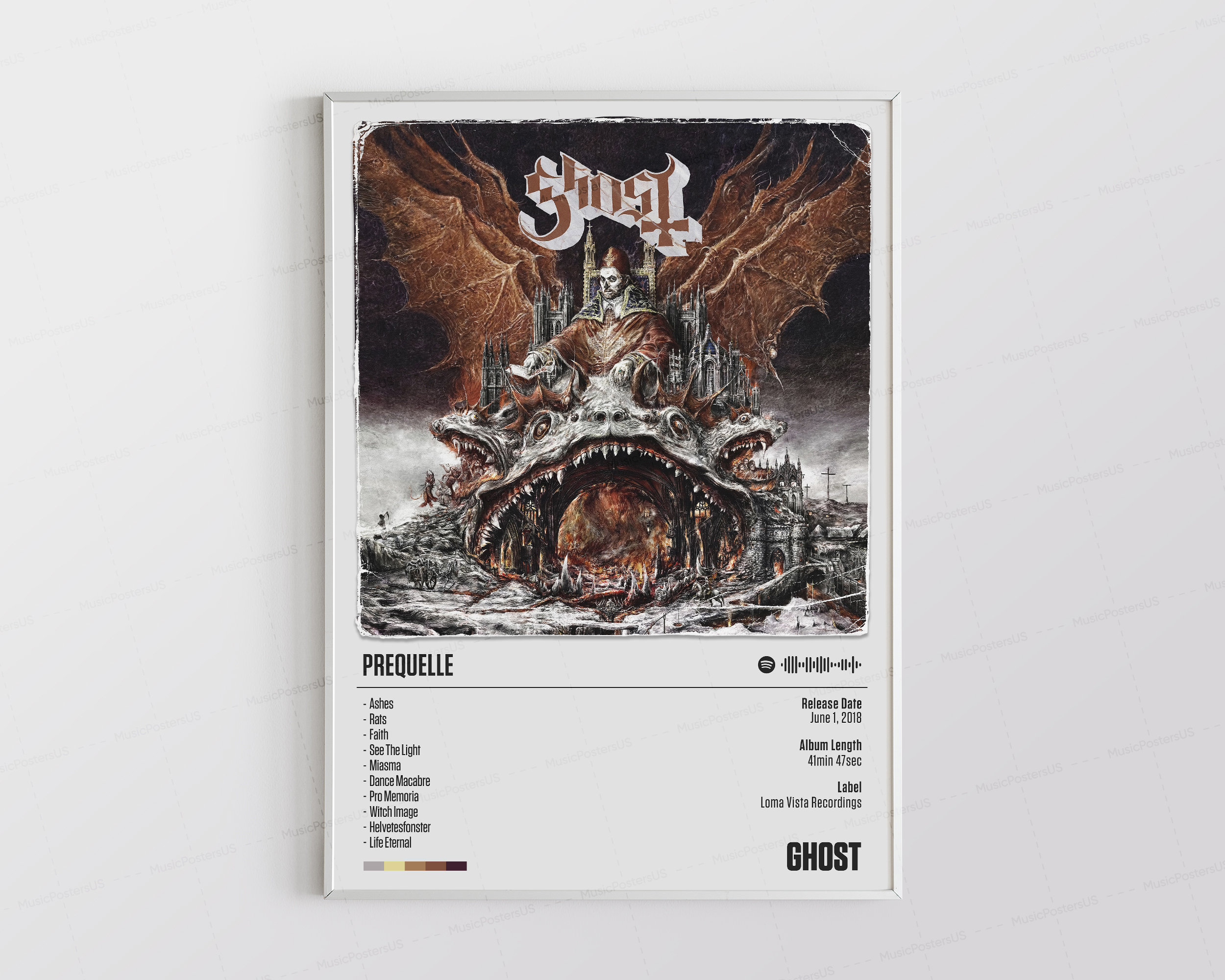 Discover Ghost Posters, Prequelle Poster, Album Cover Poster, Ghost BC Poster