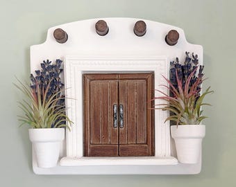 Miniature Door Cement Home Decor | Air Plant Wall Hanger, Handmade Concrete Whimsical Wall Planter