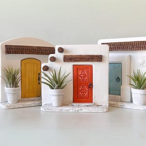 Whimsical Handmade Air Plant Display: Miniature Door Home Decor Cement Planter | Bookshelf Plant Stand