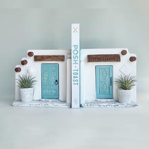 Handmade Bookends: Air Plant Holder | Book Lover Gift, Whimsical Home Decor, Cement Planter, Unique Bookshelf & Desk Decor