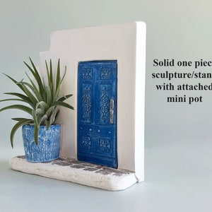 Mediterranean Decor Travel Lover Gift | Handmade Miniature Door Air Plant Holder | Wanderlust Shelf Decor imagem 5