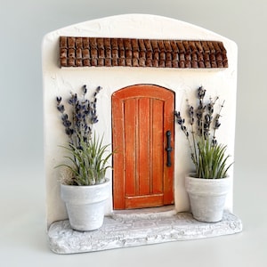 Handmade Miniature Door Air Plant Display: Home Decor Cement Planter, Plant Wall Hanger