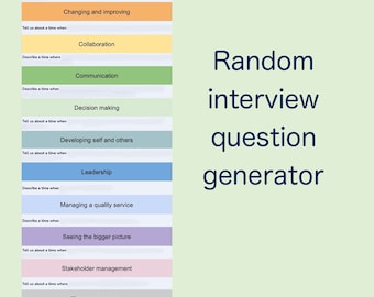 Interview preparation tool | behavioural interview questions | random question generator | question bank | STAR interview method template