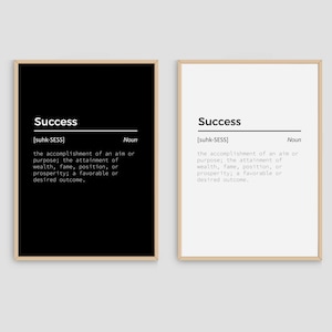 Success Dictionary Definition Meaning Power Word Office Wall Art Prints