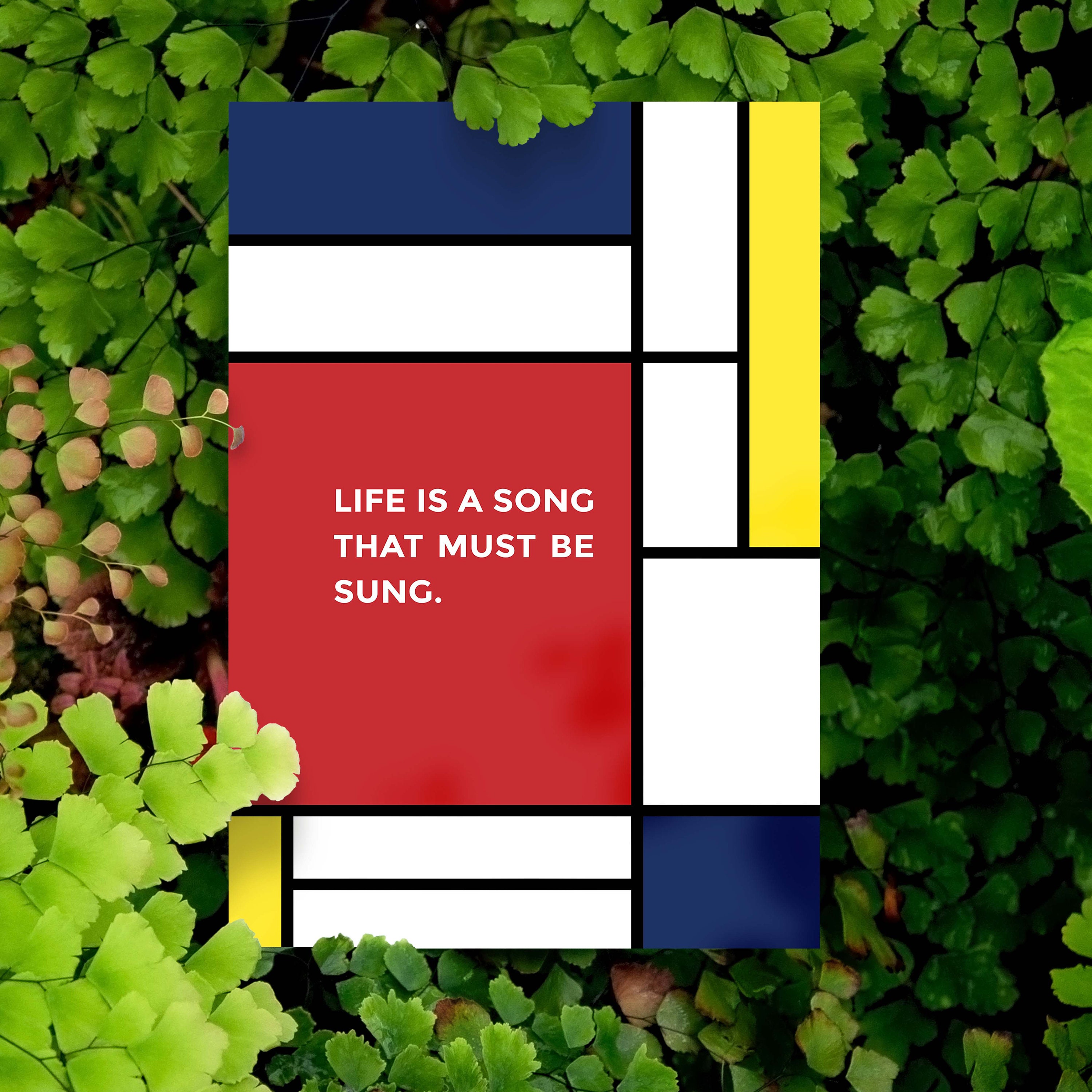 Life Quote Poster Piet Mondrian Art Inspirational Life Art Positive 