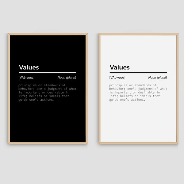 Values Dictionary Definition Meaning Office Wall Poster Download Prints