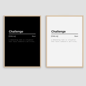 Definition Meaning Challenge Dictionary Definition Meaning Power Word Art Print