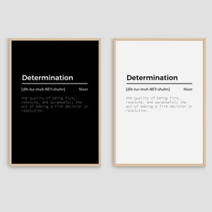 Determination Dictionary Definition Meaning Entrepreneur Home Office Wall Art