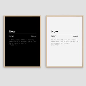 Now Dictionary Definition Meaning Power Word Art Print