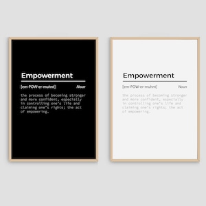 Empowerment Dictionary Definition Meaning Power Word Minimalist Office Art