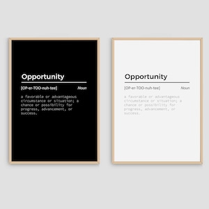 Opportunity Dictionary Definition Meaning Power Word Art Print