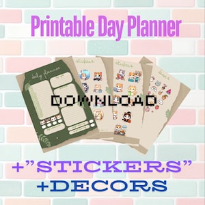 Cute planner, cute daily planner, kawaii planner, kawaii daily planner, digital planner, printable planner, cute printable planner, planer