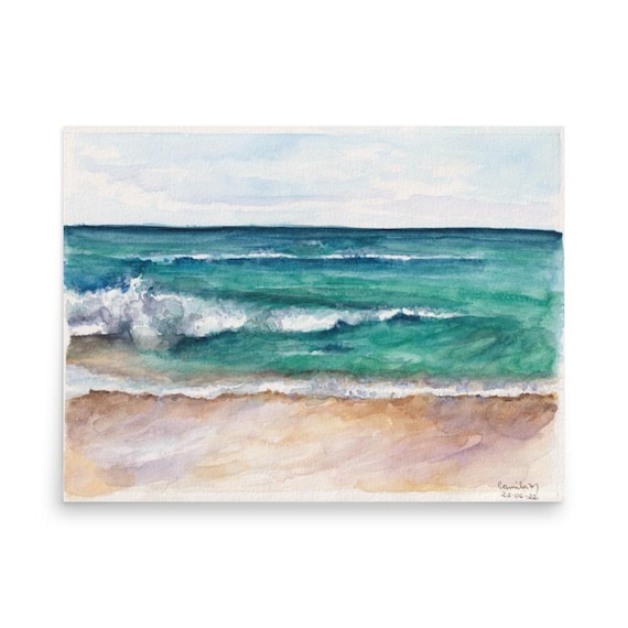 Praia em Aquarela – Impressão Artística Decorativa do Mar