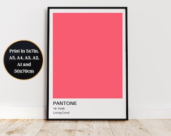 Living Coral Pantone Print at Home Wall Art - Aspirational Decor for a Touch of Sophistication