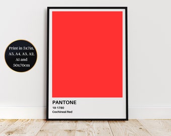 Cochineal Red Pantone Print at Home Wall Art - Aspirational Decor for a Touch of Sophistication
