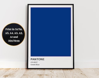 Estate Blue Pantone Print at Home Wall Art - Aspirational Decor for a Touch of Sophistication