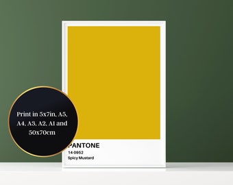 Spicy Mustard Pantone Print at Home Wall Art - Aspirational Decor for a Touch of Sophistication