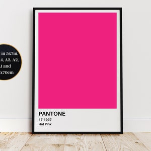 Hot Pink Pantone Print at Home Wall Art: decoración aspiracional para un toque de sofisticación