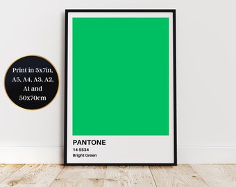 Bright Green Pantone Print at Home Wall Art - Aspirational Decor for a Touch of Sophistication