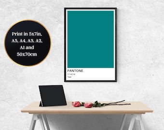 Teal Pantone Print at Home Wall Art - Aspirational Decor for a Touch of Sophistication